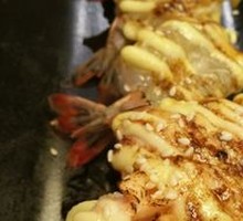 Fire-Grilled Cheese Glass Shrimp Sushi