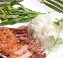 Honey Glazed Barbecue Pork and Meat Roll Rice