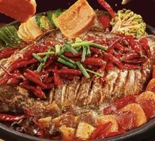 Spicy Blood Duck with Grilled Fish