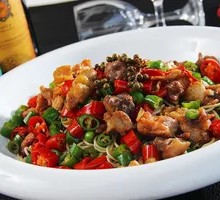 Dry Pot Chicken with Green and Red Peppers