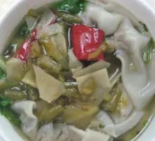 Sour Spicy Mushroom Pork Handmade Wonton