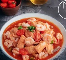 Tomato Snapper Fish and Shrimp Balls