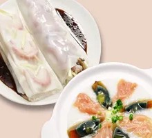 Shrimp and Beef Sausage with Century Egg and Pork Porridge