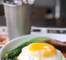 Pork Cutlet with Sunny-side-up Egg Rice + Lemon Tea