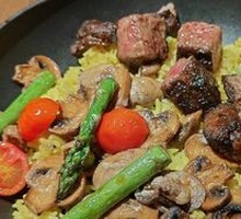 Black Truffle Beef Steak Rice with Soft-Boiled Egg