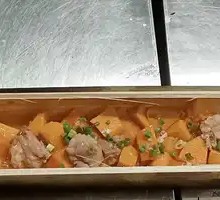 Bamboo Tube Pork Ribs with Pumpkin