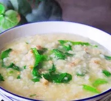 Mustard Greens and Pork Rice Porridge