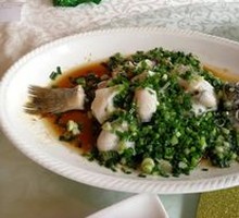 Scallion Oil Steamed Sea Bass