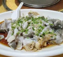 Scallion Oil Steamed Sea Bass