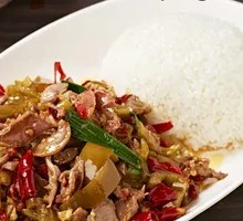Spicy Sour Chicken Offal Rice