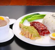 Steamed Chicken and Roast Duck Rice