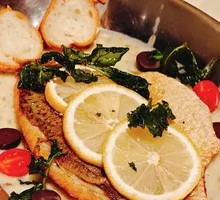 Lemon-Spiny Chaff Flower Olive Pan-Seared Sea Bass