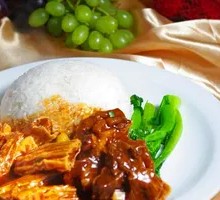 Braised Beef Brisket with Tofu Skin and Rice