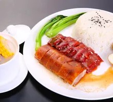 Classic Char Siu and Roast Goose Rice Bowl