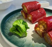 Lemon Juice Fresh Shrimp Red Rice Roll