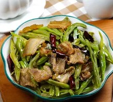 Green Bean Stir-Fry with Pork over Rice