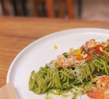 Basil Shrimp Pesto Pasta