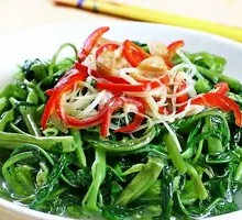 Chili and Fermented Black Bean Stir-fried Water Spinach