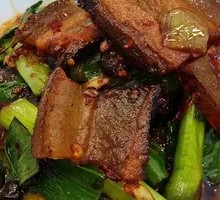 Garlic Greens with Pork Sausage