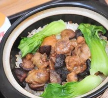 Stewed Chicken and Pork Ribs with Mushrooms