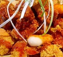 Korean Fried Chicken with Boneless Chicken and Rice Cakes