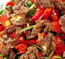 Stir-Fried Yellow Beef with Rapeseed Oil