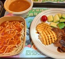 牛排配意面