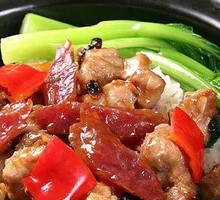 Cured Meat and Spare Ribs Claypot Rice