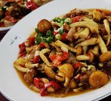 Slippery Mushroom Stir-Fried with Pork