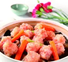 Black Tiger Shrimp Paste Stuffed White Mushrooms