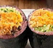 Seaweed Rice Ball with Meat Floss and Crab Stick