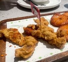 Fish Roe Handmade Squid Cake with Crispy Pork Strips