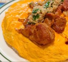 Ginger and Scallion Chicken Cutlet with Soft Egg Fried Rice