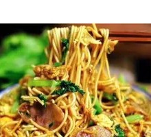 Egg and Pork Ham Fried Noodles
