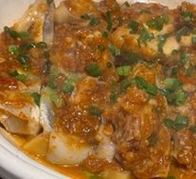 Purple Gold Sauce Steamed and Baked Fish Head