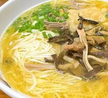 Squid and Chicken Noodle Soup