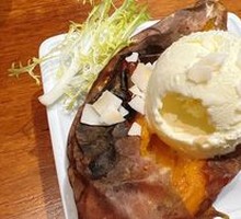 Ice Cream and Coconut Roasted Sweet Potato