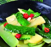 Dry Pot Eggplant, Potato and Pepper