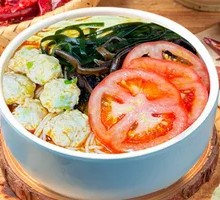 Tomato and Glass Noodle Meatballs Soup