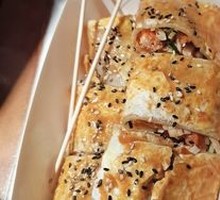 Grilled Cold Noodles with Chicken Cutlet