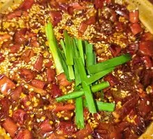 Spicy Sliced Blood Curd with Oil Pouring