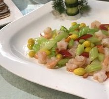 Ginkgo and Celery Stir-fry with Shrimp