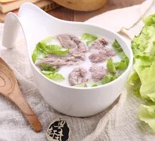 Lettuce and Beef Rice Porridge