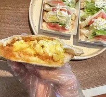 Egg and Cheese Crab Stick Sandwich