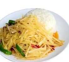 Potato and Pork Noodle Bowl