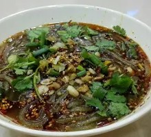 Spicy Chicken Offal Noodles with Pickled Chili