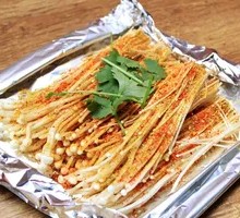 Grilled Enoki Mushrooms