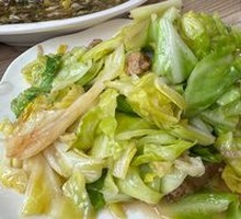 Fried Pork Crumbs with Napa Cabbage