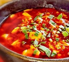 Fatty Intestine Stewed with Mapo Tofu