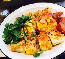 Noodles with Egg, Pork Cutlet and Corn Sausage